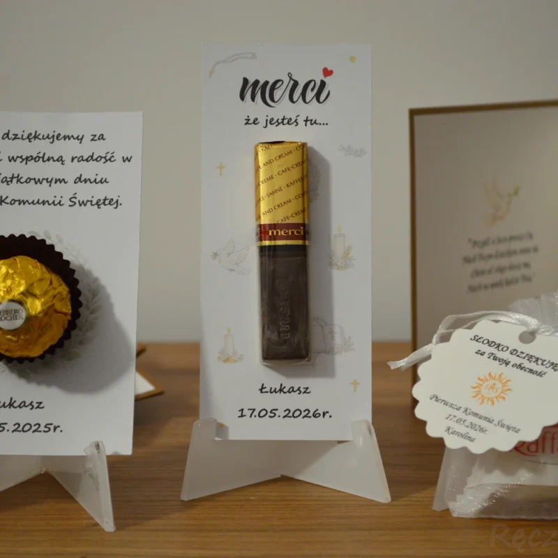 Podziękowania na Pierwszą Komunię Świętą - różne rodzaje